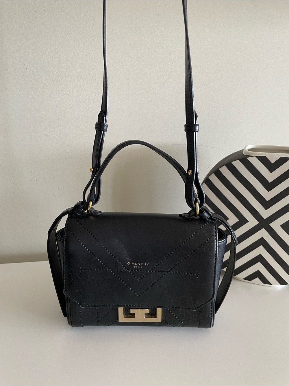 Givenchy Black Leather Mini Shoulder Bag with Gold-Tone Hardware